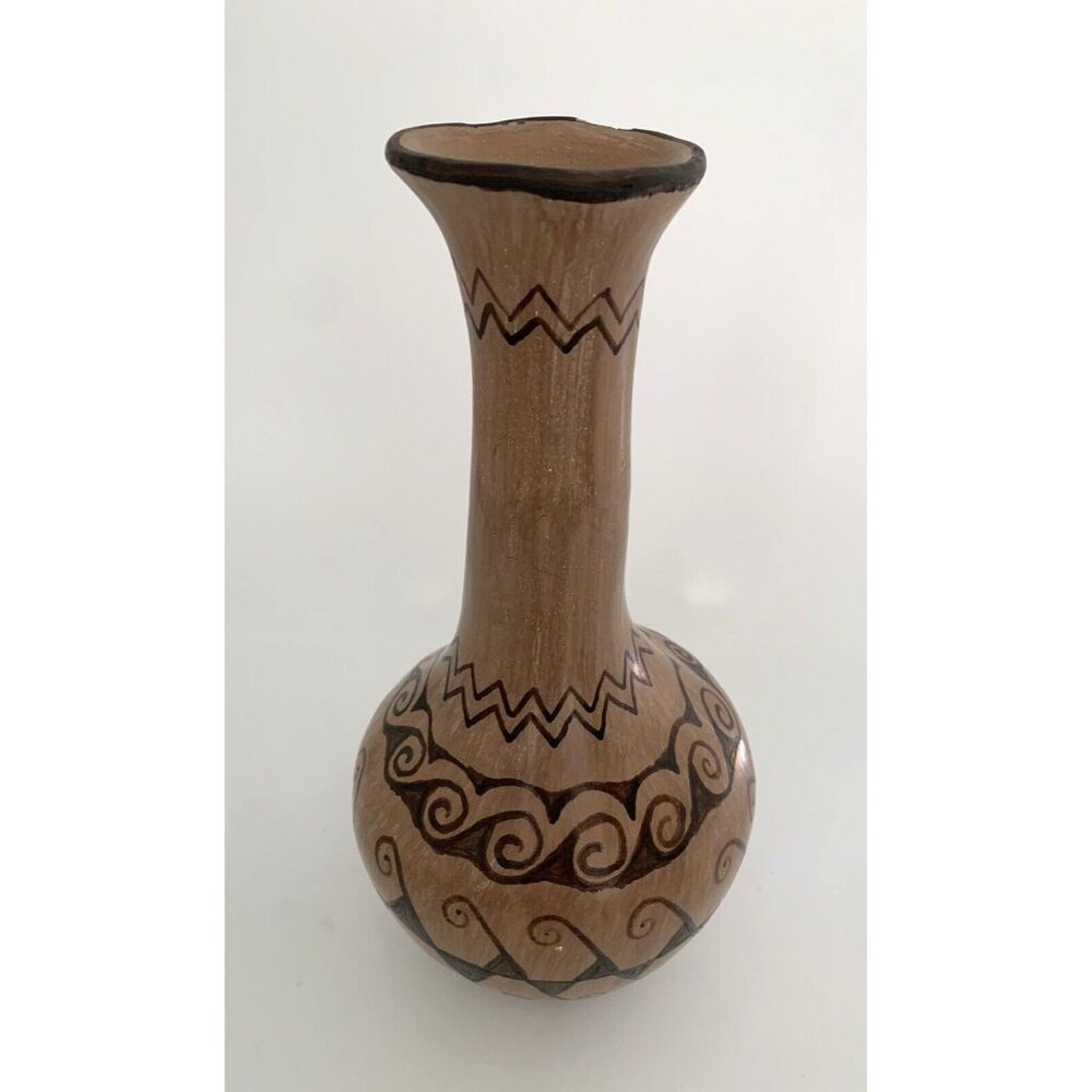 Pima Native American Pottery Tall Vase Jaylee Miles Akimel O'odham Maricopa